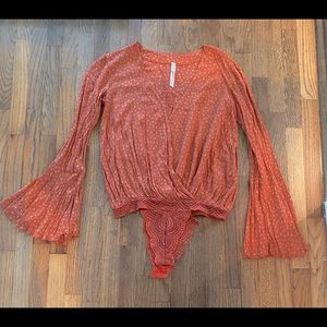 Free People Makin’ Waves Bodysuit in Terracotta